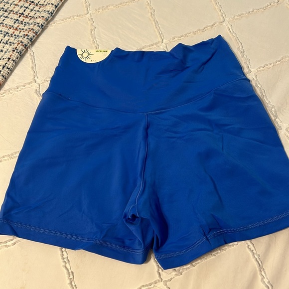 Blue aerie cross over biker shorts - Picture 2 of 3